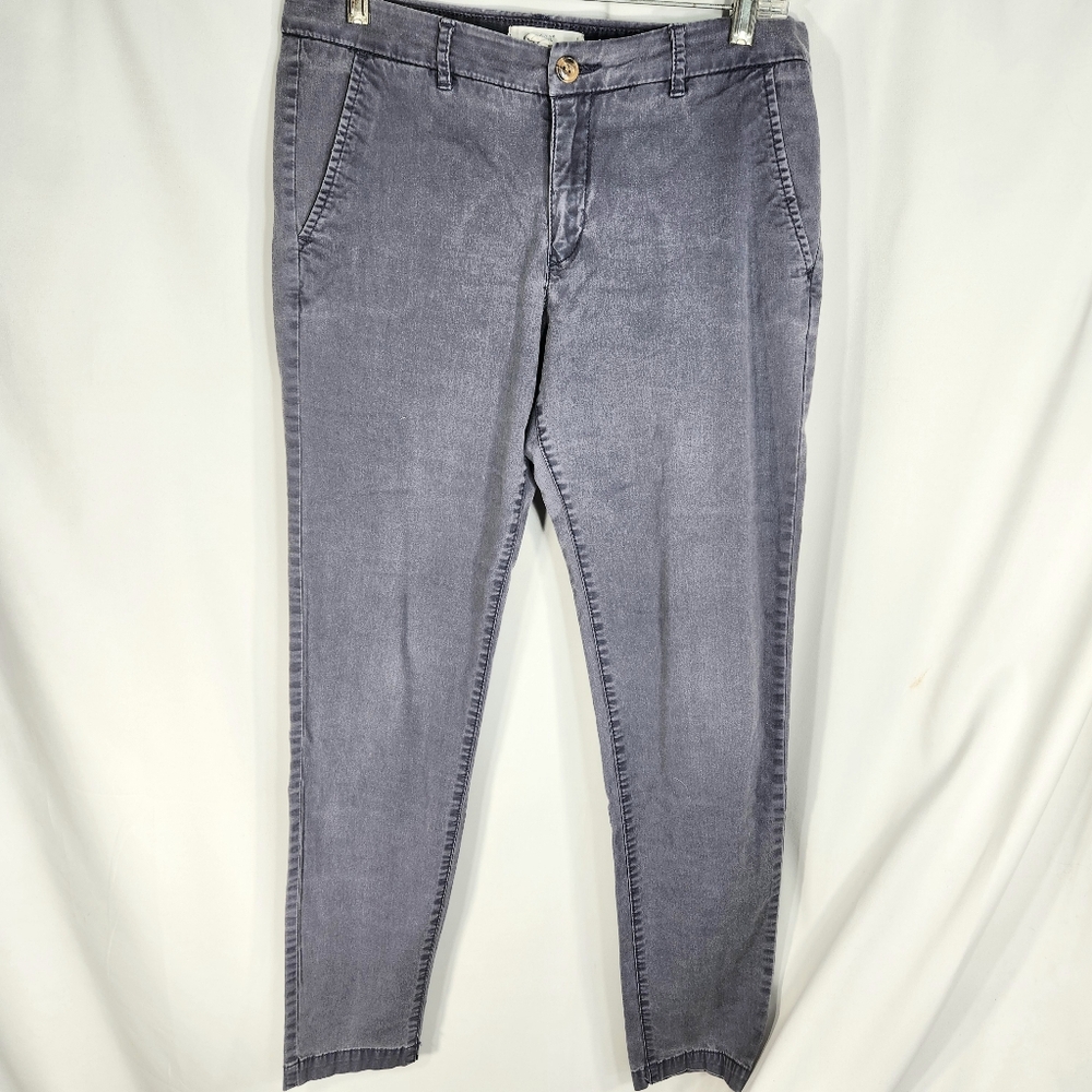 H&M L.OG.G. Grey Cotton Mid Rise Pants with Pockets Size 10